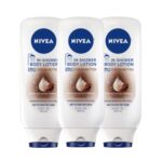 NIVEA Lozione Corpo al Burro di Cacao da Usare Sotto la Doccia, Lozione Corpo per Pelle Secca, 400 ml (Confezione da 3)