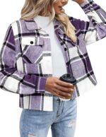 Zeagoo Camicia Giacca a Quadri da Donna – Giacca Corta stile Shacket, Camicia Autunnale 2025 con Bottoni, Moda a Quadri